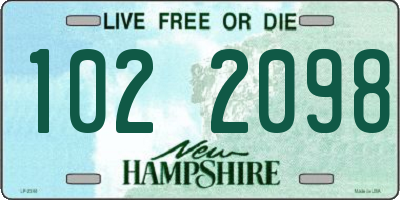 NH license plate 1022098