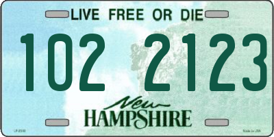 NH license plate 1022123
