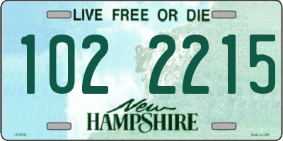 NH license plate 1022215