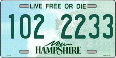 NH license plate 1022233