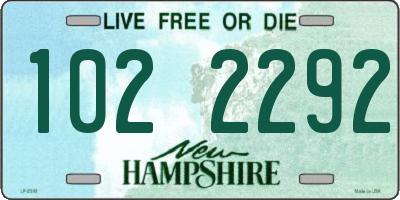 NH license plate 1022292