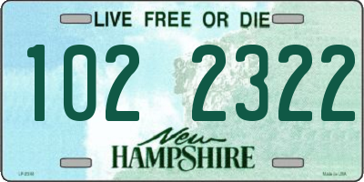 NH license plate 1022322