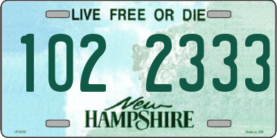 NH license plate 1022333