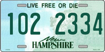 NH license plate 1022334