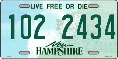 NH license plate 1022434