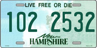 NH license plate 1022532