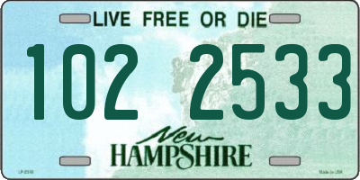 NH license plate 1022533