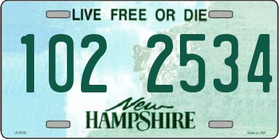 NH license plate 1022534