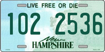 NH license plate 1022536