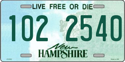 NH license plate 1022540