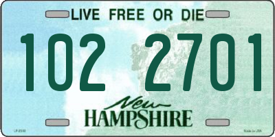NH license plate 1022701