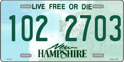 NH license plate 1022703