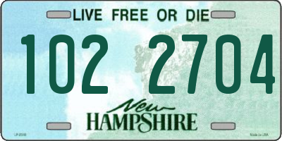 NH license plate 1022704