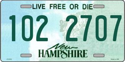 NH license plate 1022707