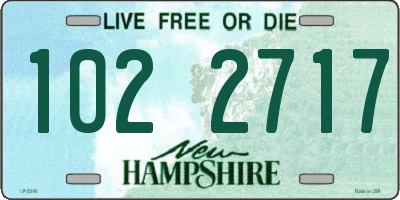 NH license plate 1022717