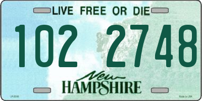 NH license plate 1022748