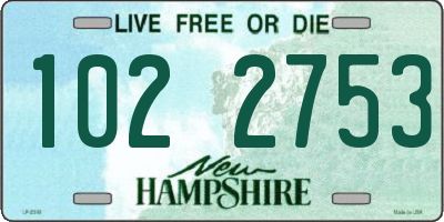 NH license plate 1022753