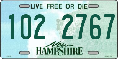 NH license plate 1022767