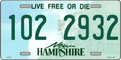 NH license plate 1022932