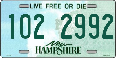 NH license plate 1022992