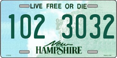 NH license plate 1023032