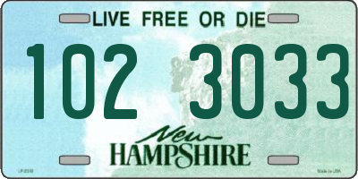 NH license plate 1023033