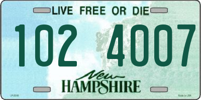 NH license plate 1024007