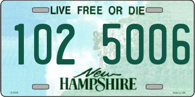NH license plate 1025006