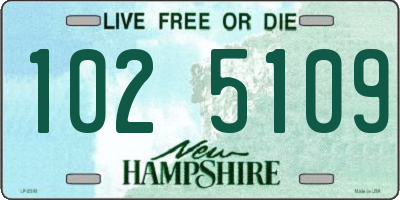 NH license plate 1025109