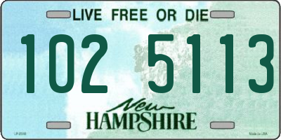NH license plate 1025113