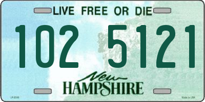 NH license plate 1025121