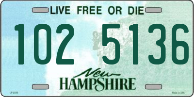 NH license plate 1025136