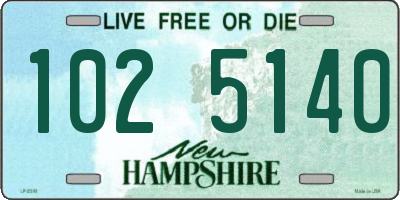 NH license plate 1025140