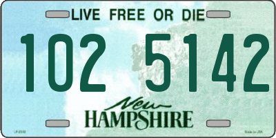 NH license plate 1025142