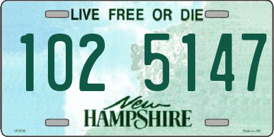 NH license plate 1025147