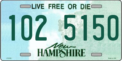 NH license plate 1025150