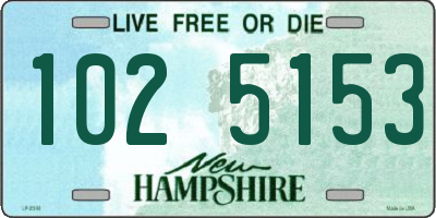 NH license plate 1025153