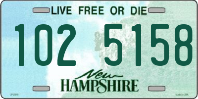 NH license plate 1025158