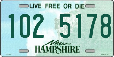 NH license plate 1025178