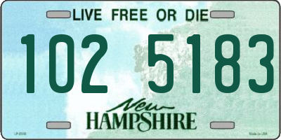 NH license plate 1025183