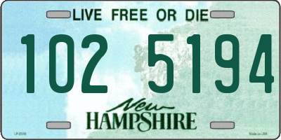 NH license plate 1025194