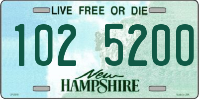 NH license plate 1025200