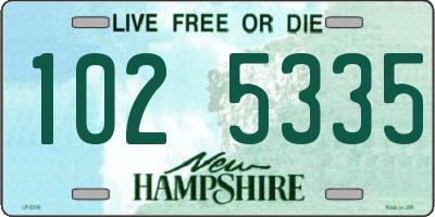 NH license plate 1025335