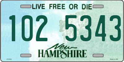 NH license plate 1025343