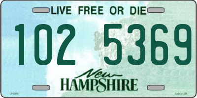 NH license plate 1025369