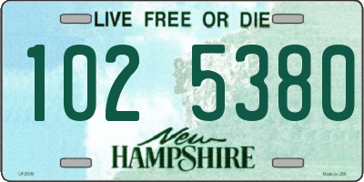 NH license plate 1025380