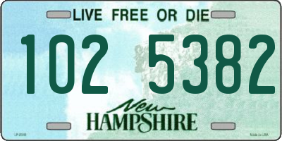 NH license plate 1025382