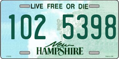NH license plate 1025398