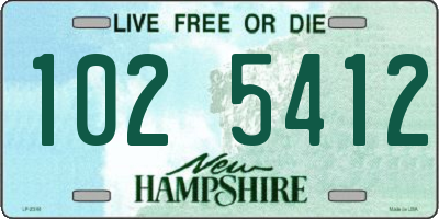 NH license plate 1025412