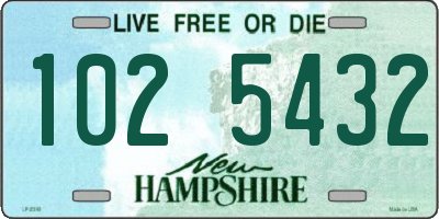 NH license plate 1025432